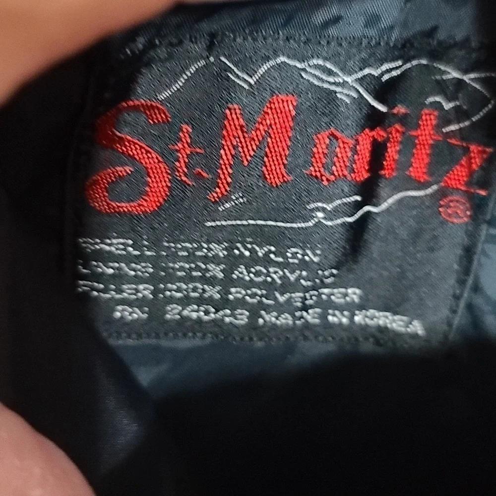 VTG St. Moritz Mens Reversible Vest Nylon/Flannel Red/Blk Plaid Zips Sz L EUC